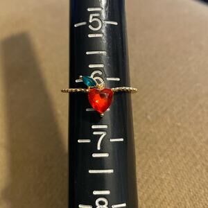 Gold red apple ring 6 women jewelry dainty cottagecore fairycore